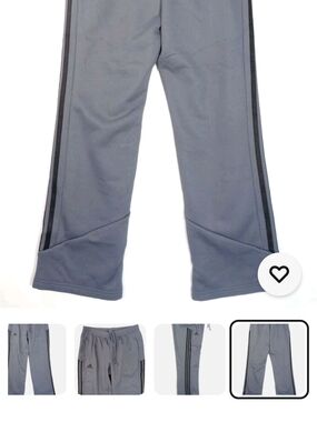 adidas Gray Track Pants with Black Side Stripes